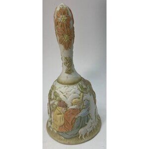 Lefton Porcelain Bell Nativity Scene Christopher Collection O Come All Ye Faithf